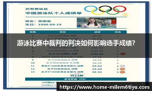 游泳比赛中裁判的判决如何影响选手成绩？